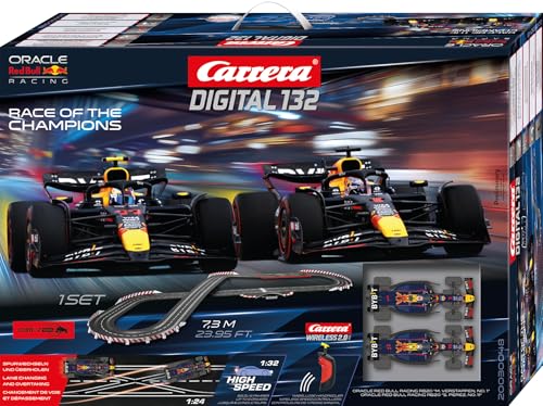 Carrera Digital 132 / Formula 1 Race of The Champions/Red Bull Racing RB20 M. Verstappen vs. S. Pérez / 7,3 m Racetrack/Wireless 2.0 / Up to 6 Drivers/Scale...