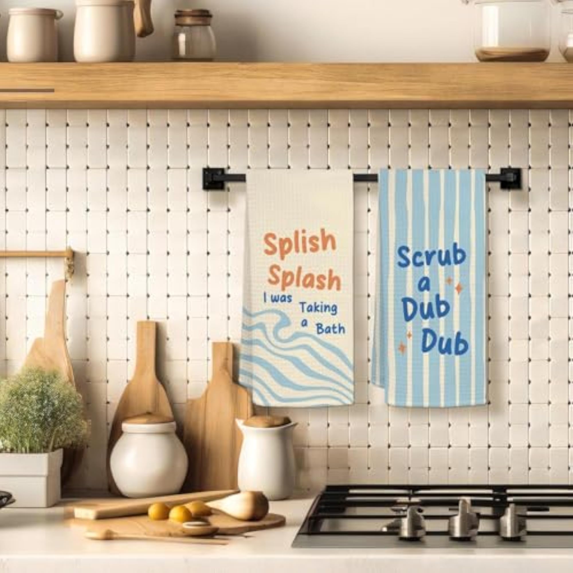 Funny Kids Hand Towels, Splish Splash Decorative Bathroom Towels