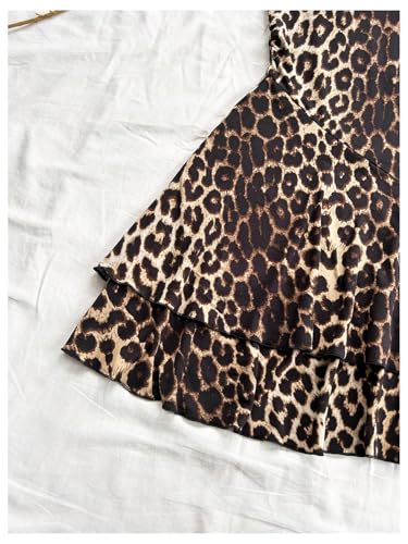 Image of Floerns Women's Cute Summer Halter Neck Floral Leopard Print Short Sundress