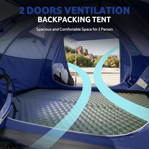 Image of Naturehike Bleik-B 2 Person 3 Person Tent, Lightweight Backpacking Tents for Camping, Double Layer Waterproof Camping Tent