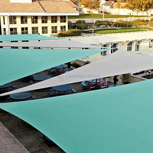 Tang Sunshades Depot 20'X20'X20' Turquoise Green Sun Shade Sail 180 Gsm Hdpe Equilateral Triangle Permeable Canopy Custom Commercial Standard #TOP5