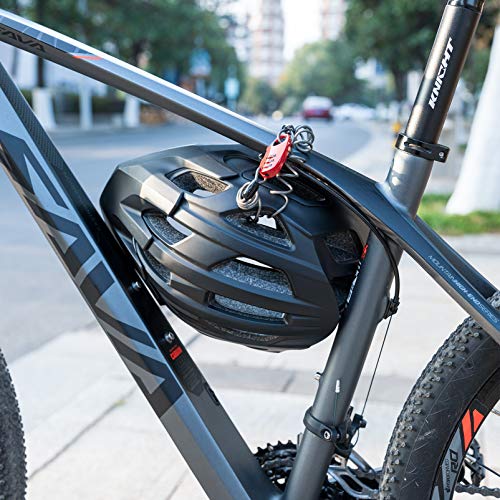 Rockbros Helmet Bike Lock Cable Mini Motorcycle Anti-Theft Bicycle Locks Portable 3 Digit Resettable Cycling Cable Lock For Travel Luggage Helmet #TOP1