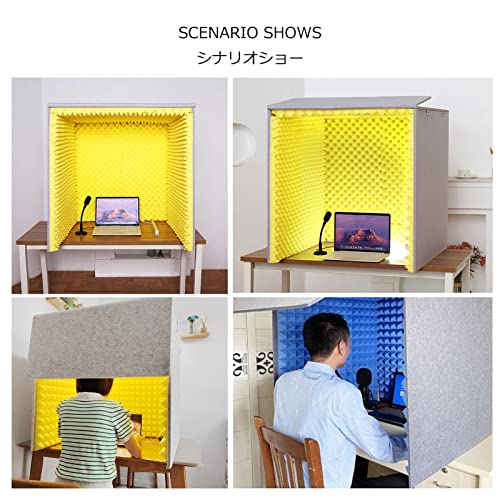 Paneles de Espuma Acústica, Booth Vocal, Paneles Aislantes para Paredes, Estudio Portátil 80x80x80 cm, Espuma Acústica Azul miniatura 3