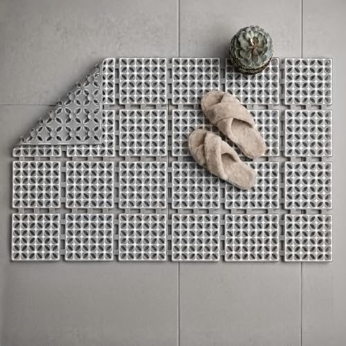 Image of Frido Anti-Slip Bath Mat With Dense Suction Cups | Quick-Drain Design for Faster Drying | Helps Prevent Mould Buildup | PVC Shower Mat For Wet Bathroom Floors | 80x40 cm Rectangular Shape | Slate Grey