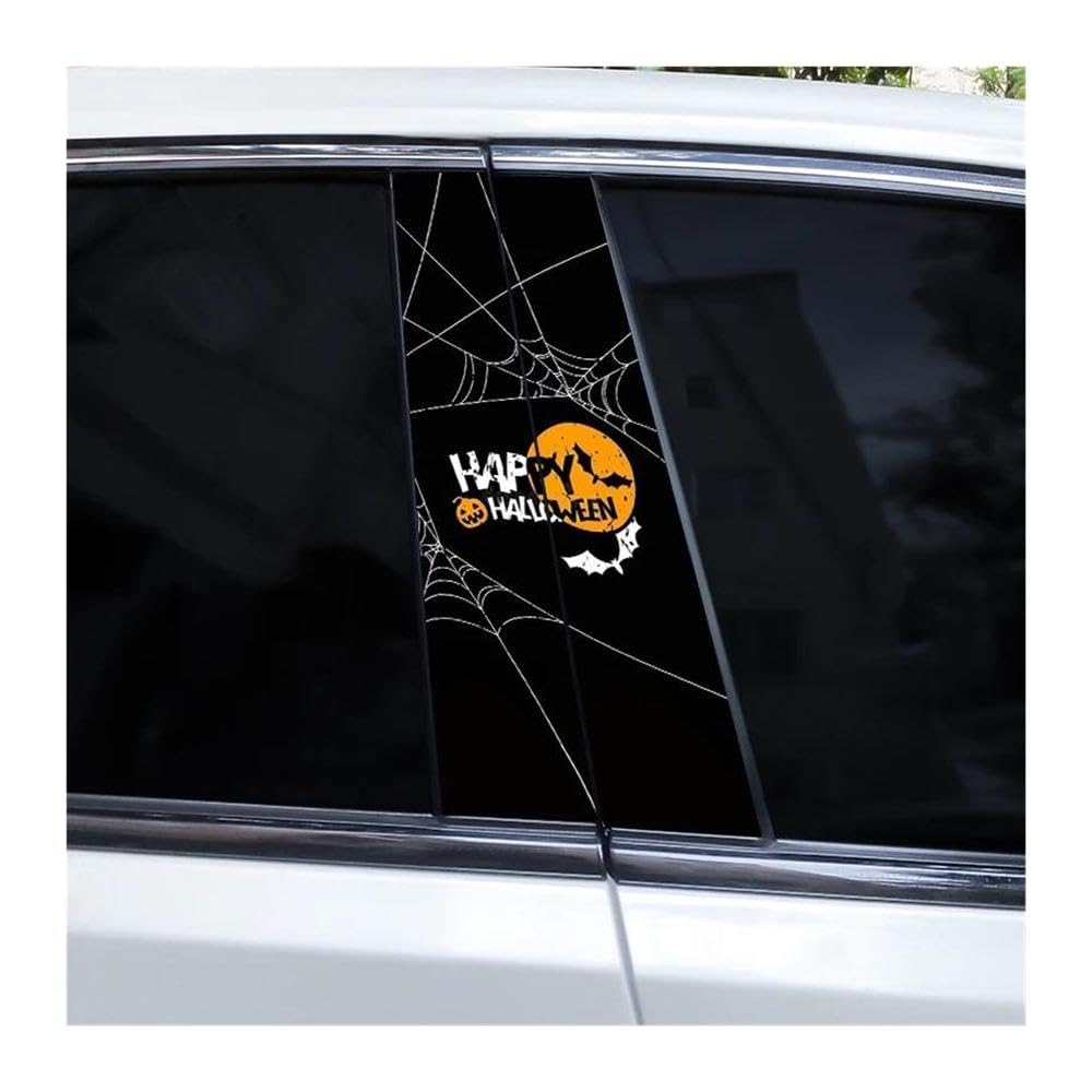 Body Parts 2pcs Car Center Column Sticker Halloween in English Viny L Material Car B-Pillar Decals(F)