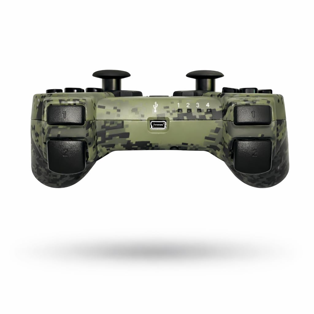 edgivet Controller wireless PS3 compatibile con console e PC | Vibrazione e joystick di precisione (Camouflage)