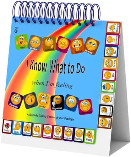 I Know What to Do Flipbook Emotions Chart for Kids Autism Learning Materials Feelings Chart to Identify Feelings and Make Positive Choices Emotions Wheel Calm Down Corner Supplies