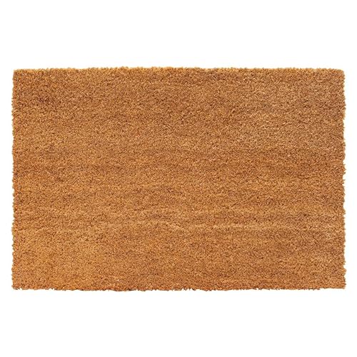 Heavy Duty Non Slip Natural Coco Door Mat - For Home Coir Welcome Entrance Porch 40cm x 60cm | Front Door Doormat High Absorbency - Dirt Trapper