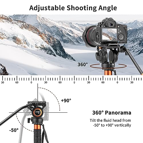 image for Cayer FP34 Monopod with Feet, 71 inch Aluminum Telescopic Camera Monop