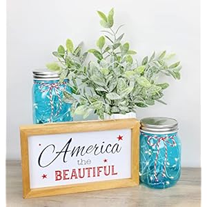 AuldHome Design 4th of July Signs, Set of 2 Decorative Wood Americana Patriotic Signs for Memorial Day and Independence Day Home Decor, 8.5 x 5 Inches AuldHome Design 4th of July Signs Set of 2 Decorative Wood Americana Patriotic Signs for Memorial Day and Independence Day Home Decor 85 x 5 Inches