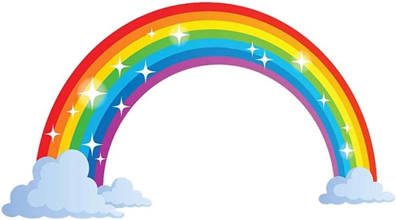Rainbow Wall Decals wich Clouds, Peel and Stick Removable Wall Stickers for Kids Nursery Bedroom Living Room,Wall Decor 28.7 x15.7inch