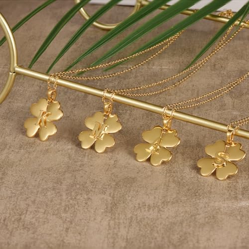 A-Z Initial Necklace for Women - 22mm Floral Motif Pendant 18K Gold Plated Brass - 26 Alphabet Letter Charms - 20 Inch Adjustable Chain - Birthday Mother’s Day Gifts​​3
