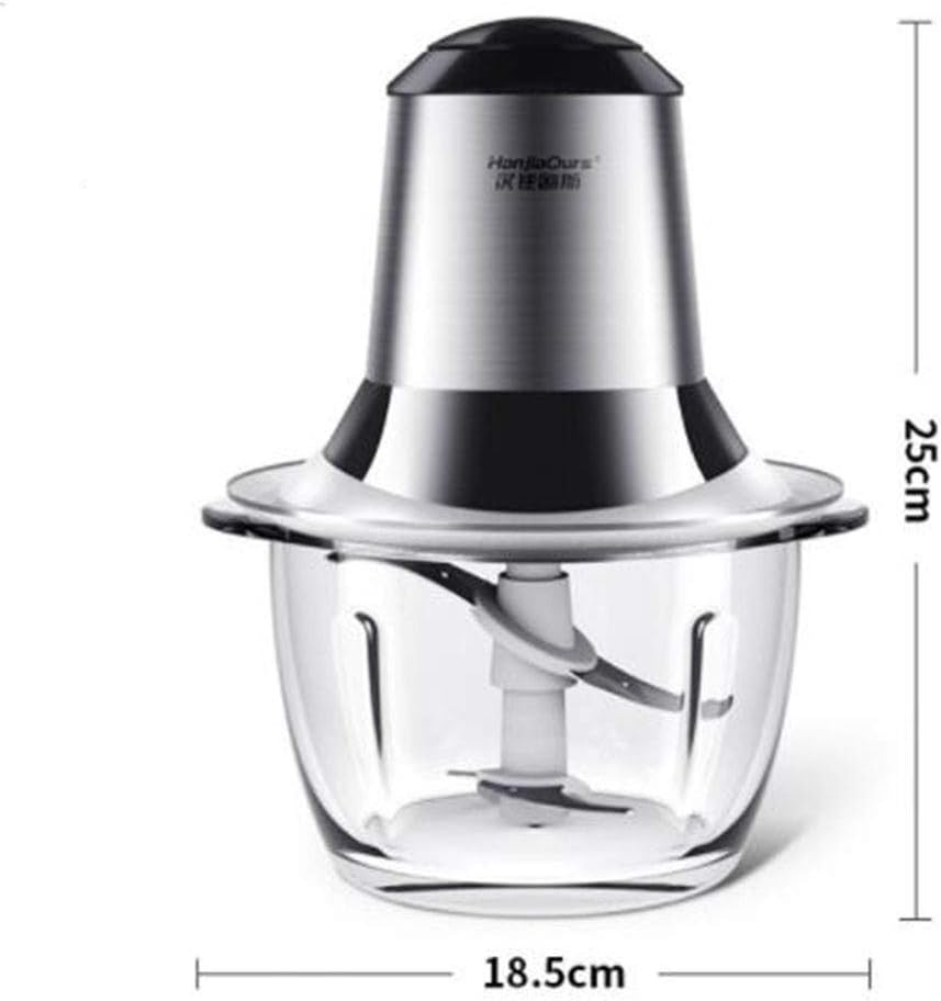 TOPCHANCES 200W Electric Meat Grinder Mixer Chopper Machine Meats Mincer Vegetable Fruit Mixer Chopper Sausage Maker Butcher and 2 Blades - 220V (Transparent Bowl)