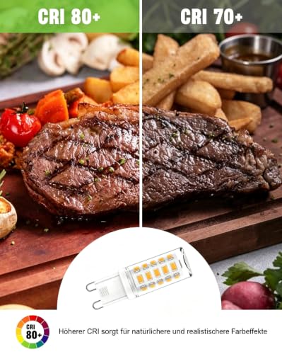 G9 LED Lampe Warmweiß, 5W 560LM LED G9 Warmweiss 3000K, G9 LED Leuchtmittel Ersatz für 40W Halogenlampe… – Ansicht 5