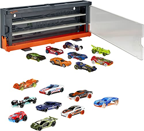 Hot Wheels Interactive Display Case Storage for 12 Toy Cars, Connects to Hot Wheels Track, Gift for Collectors & Kids 4 Years & Older [Amazon Exclusive] Hot Wheels 10-Pack