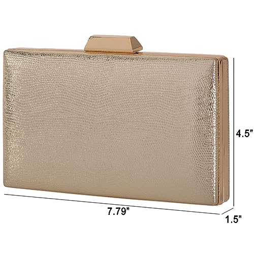 Image of JNB Women's Metallic Material Hard Case Evening Party Clutch