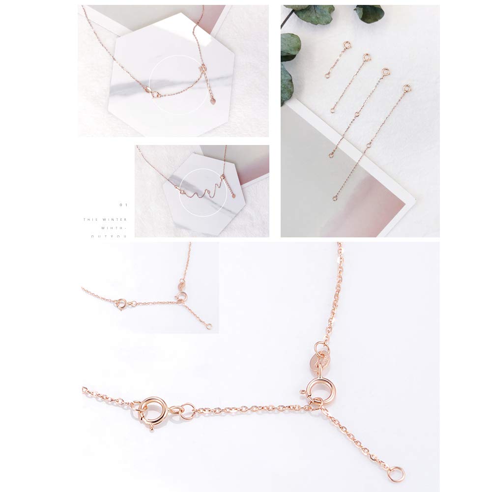 LONAGO 3 STÜCKE 925 Sterling Silber Halskette Extender Kette Armband Extender für Schmuckherstellung