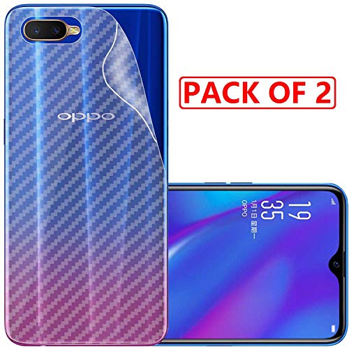 Image of Compatible with (Pack of 2) Oppo K1 Back Screen Protective Film Carbon Fiber Skin Transparent Screen Guard Sticker
