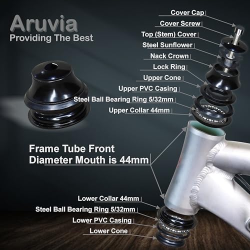Image of De Venta Bicycle Headset Kit 13-Piece for Threadless Forks | Fits 44mm Head Tube | 1-1 /8 inch Fork | Cones, Crown Race, Bearings