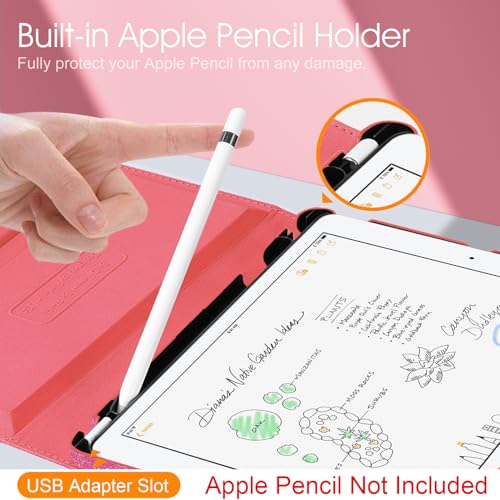 Image of Fintie Rotating Case for iPad 9th Generation (2021) / 8th Generation (2020) / 7th Gen (2019) 10.2 Inch - 360 Degree Rotating Stand Cover with Pencil Holder, Auto Wake Sleep, Glittering Pink
