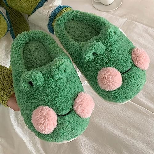 QSKPC Women's fuzzy memory foam slippers Women's cute animal slippers Indoor and outdoor plush slippers Bedroom slippers Home shoes3