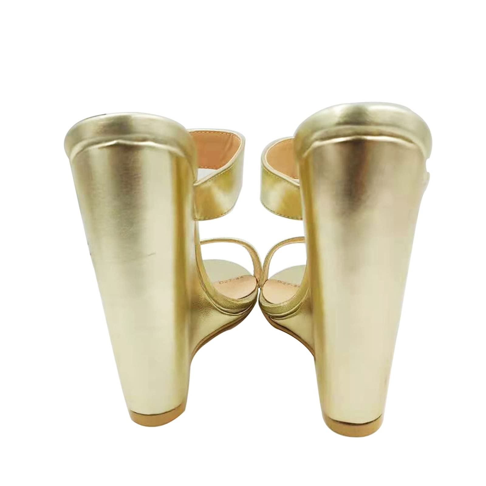 TIKENBST Tacchi Donna Tacchi Alti Sexy 46 Sandali Sandali con Zeppa Dorati 13CM,Gold-43