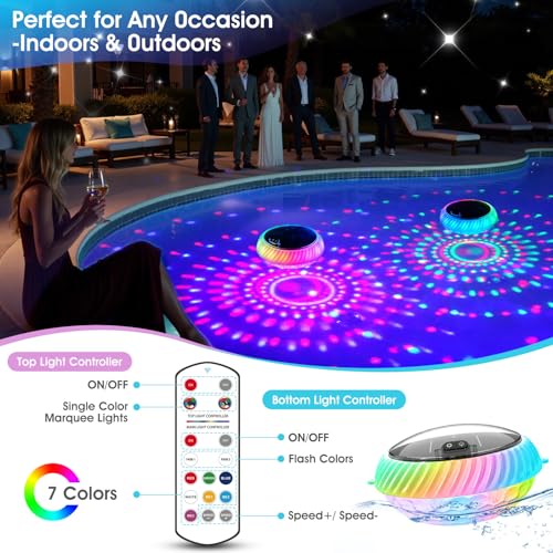 Goallim Floating Pool Lights Solar Powered, 7.6 Inch RGB Upper& Lower Color Changing Solar - image 7
