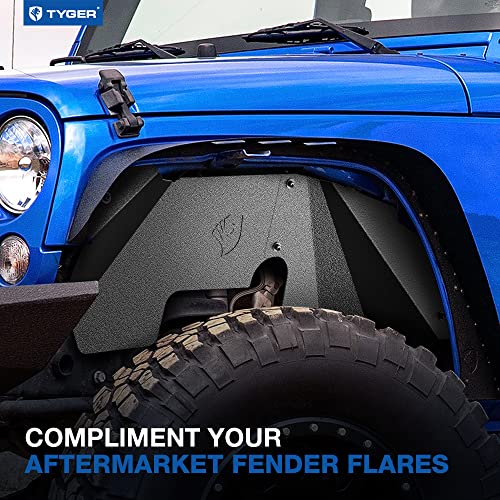Tyger Auto Front Inner Fender Liner Compatible With 2007-2018 Jeep Wrangler Jk | Carbon Steel | Not For Jl | Tg-Fl6J46018 #TOP3