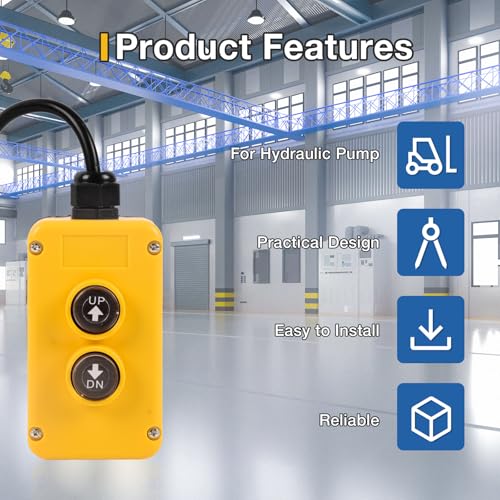 Image of Doppy Dump Trailer Remote 3 Wire, Hydraulic Power Pump Unit 12v DC for Single Acting Hydraulic Pump Power Unit Truck Lift Gate Cranes Wrecker