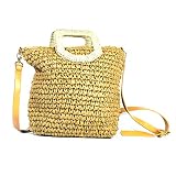 ▲ 【FÁCIL ACCESO】: Si Está Buscando Algo Versátil. Nuestros Bolsos Tejidos Crochet Mantendrá Sus Artículos Seguros Y A Mano. Sirve De Capazos De Paja playa