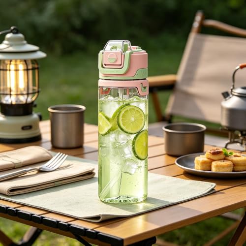 Botella de agua con pulverizador de 800ml para refrescar el rostro 4
