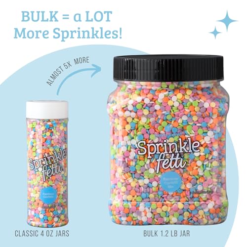 Image of Sweets Indeed, Bulk Sprinkles, 1.3 pounds, Sprinkle Mix, Perfect for Cake Decorations, Baking Ice Cream Cookies Cupcake Topper (Mini Heart) (Rainbow Confetti)