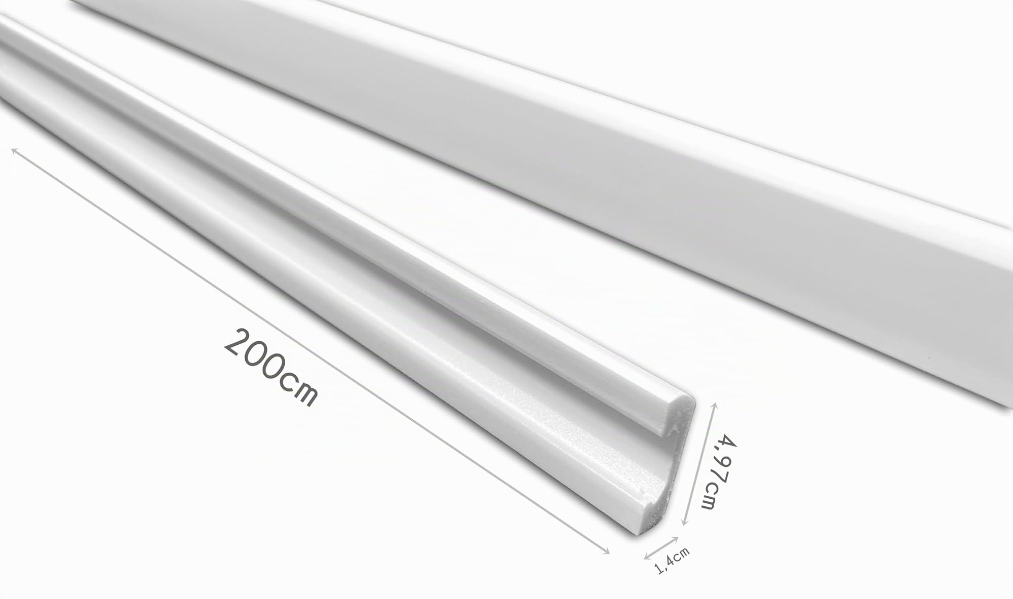 Deccart 10x Battiscopa bianco 2m – Profilo leggero per finiture eleganti e decorazione delle pareti – Battiscopa in polistirolo facile da installare e pronto da verniciare per progetti fai da te