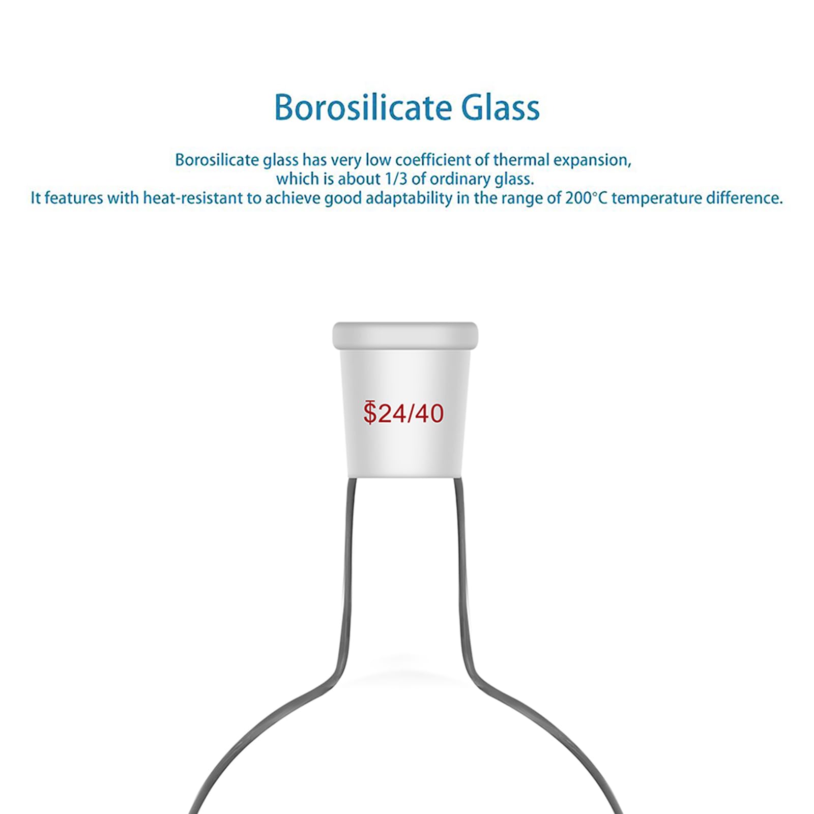 stonylab Serbatoio per Cromatografia in vetro, Chromatography Reservoir Serbatoio di Cromatografia in Vetro Borosilicato con Giunto Standard 24/40 per Laboratorio - 500 ml