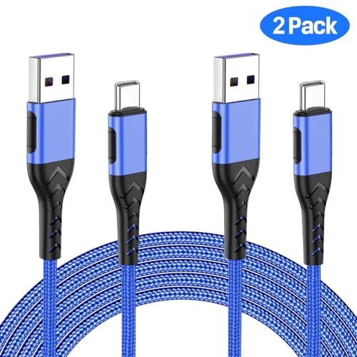 Image of Durcord USB C Charger Cable, Upgarded 2Pack 10ft Fast Charging 10 Feet USB Type C Charging Cord Cable, 10 Foot Type C Charger Braided USB Cable Compatible with iPhone 15 /Pro /Plust /Max-Blue