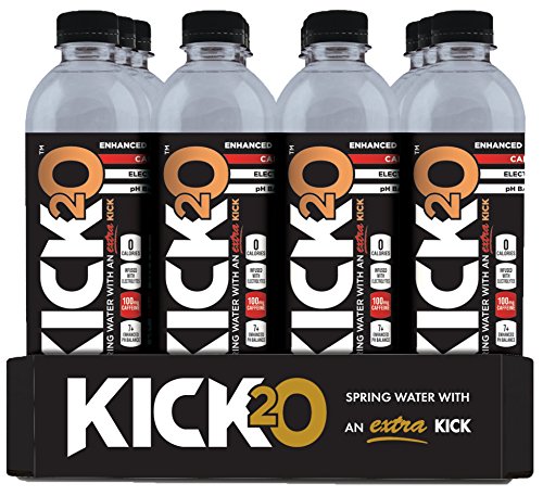 Kick2O Caffeine and Electrolyte Infused Pure Spring Water, 100 Milligrams Caffeine, 16.9 Ounce Bottles | Sugar Free Zero Calorie Energy Drink | Electrolyte Replacement | Workout Recovery (12-Pack)