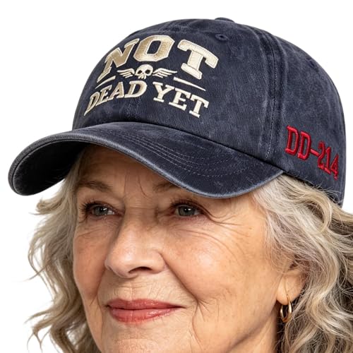 Gorras De Béisbol Para Mujer, Cabeza Algodón Bordado, Gorra béisbol ajustable para mujer con diseño retro humorístico de texto Not Dead, para Hombres Jóvenes Mayores Aire Libre Running Senderismo Mont