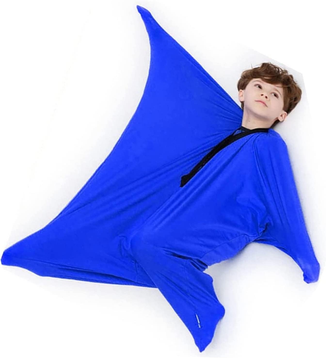 ボディソックス 子供と大人用 ボディソックス 全身ラップでストレスを軽減 伸縮性あり (Color : Blue, Size : S