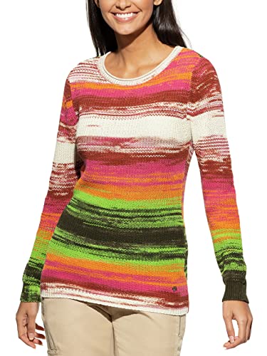 Walbusch Damen Pullover - Pullover Farbverlauf Picknick - Damen Standard Fit gestreift - aus   100% Baumwolle Braun 40 Cover