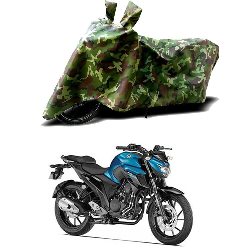 Image of 100% Water Resistant Full Bike Scooty Two Wheeler Body Cover Compatible for Yamaha FZ 25 STD /UV-Rays /Heat Protection /Birds Dropping /Scratchproof /Dust Proof /Waterproof /All Varient[Green MJ]