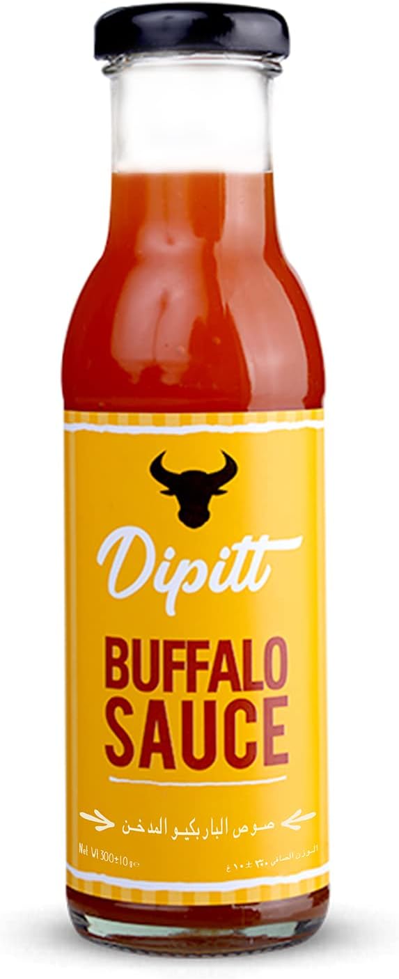 Dipitt Buffalo Sauce 300 gm | Condiment for Dipping, Marinade & Cooking | Verified Non-GMO | Halal & Gluten Free | No Artificial Flavours and Colours | Finest Glass Bottle