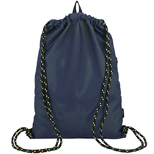 Fuel Dual Zip Sporty Cinch Sling with Durable Chord Straps, Navy Mesh/Neon Yellow Underlay4