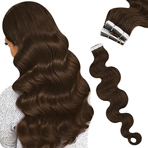 Tape in Hair Extensions Brown Body Wave 18 Inch 20pcs/50g