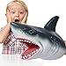 HNOOSTER Jouets de Marionnettes de Main de Requin, Marionnettes de Requin Jouet de Jeu de Rôle, Tête de Requin Animal de Mer Réaliste en Caoutchouc Souple 6,3 Pouces