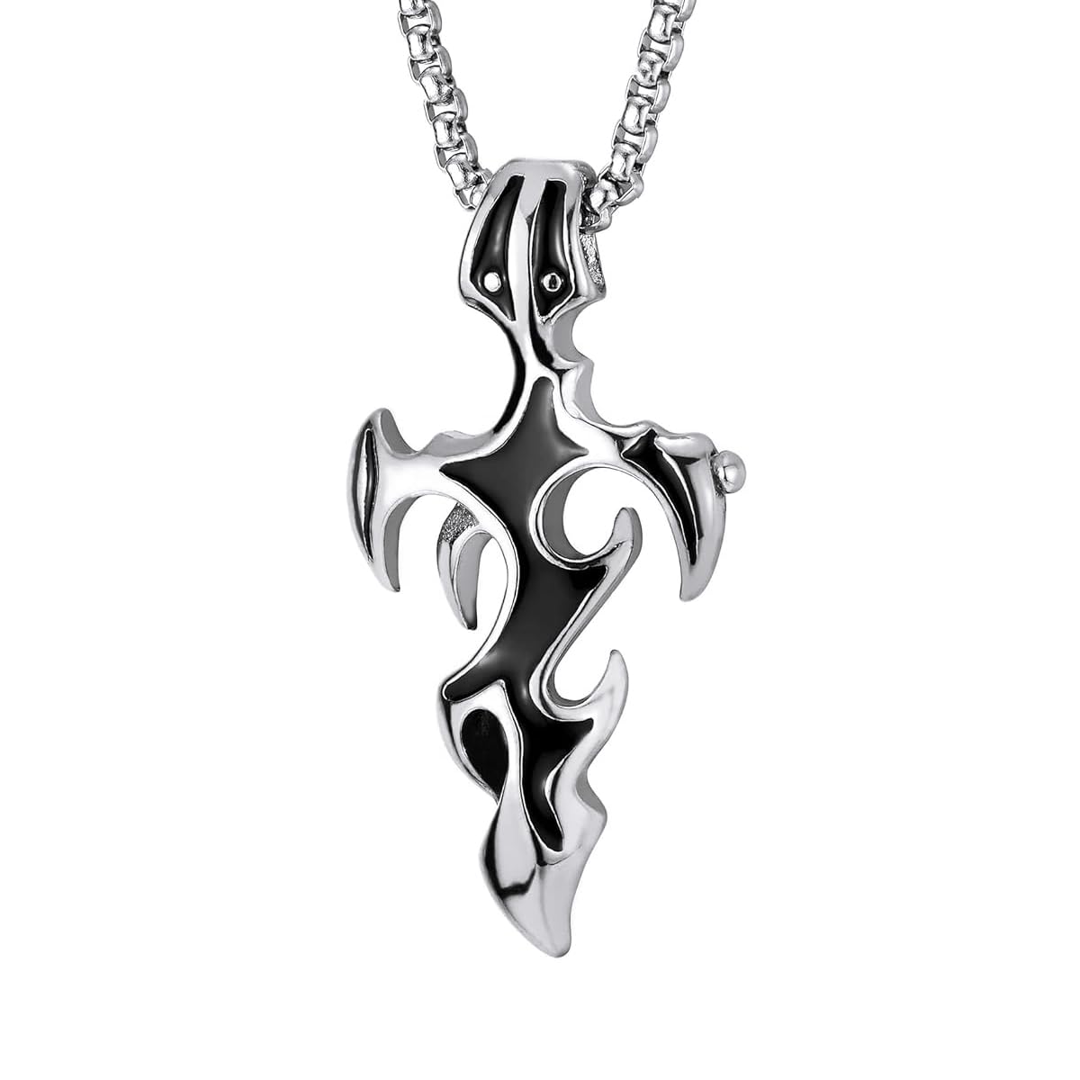 Zibuyu® Flame Cross Necklace for Men and Boys Flame Cross Pendant Chain for Men Titanium Steel Pendant Hiphop Mens Necklace Jewellery Accessories Gift for Men, Boys (B0CY1S5PW9) Amazon Price History, Amazon Price Tracker
