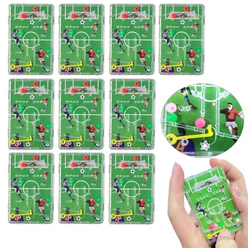 10 Soccer Pinball Games with Maze Challenge Mini Handheld for Travel