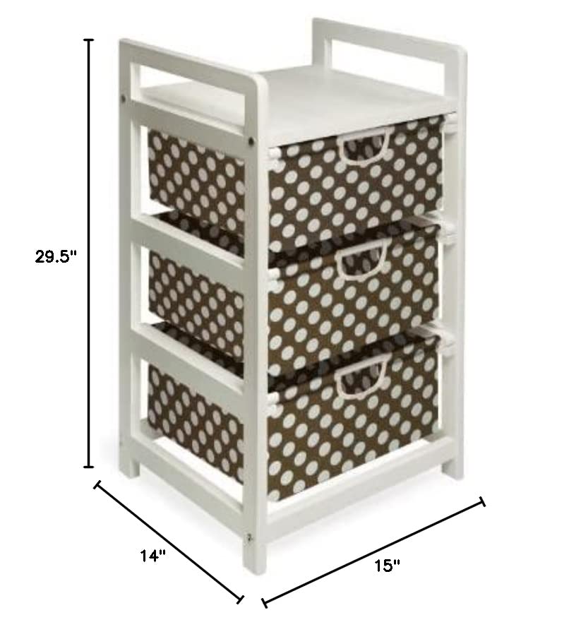 Wooden Hamper/Storage Organizing Unit with 3 Cloth Drawers