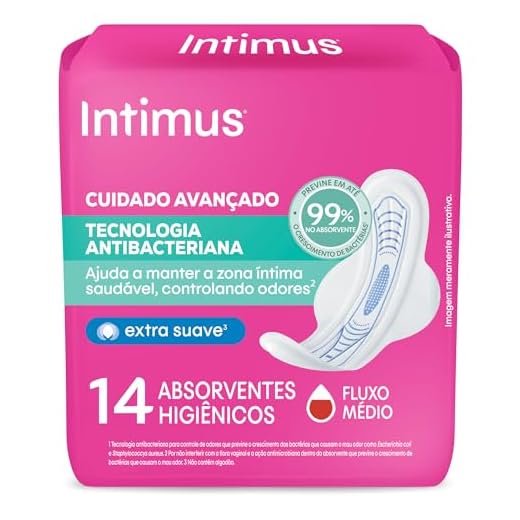 Absorvente Intimus Antibacteriana Ultrafino com Abas - 14 unidades