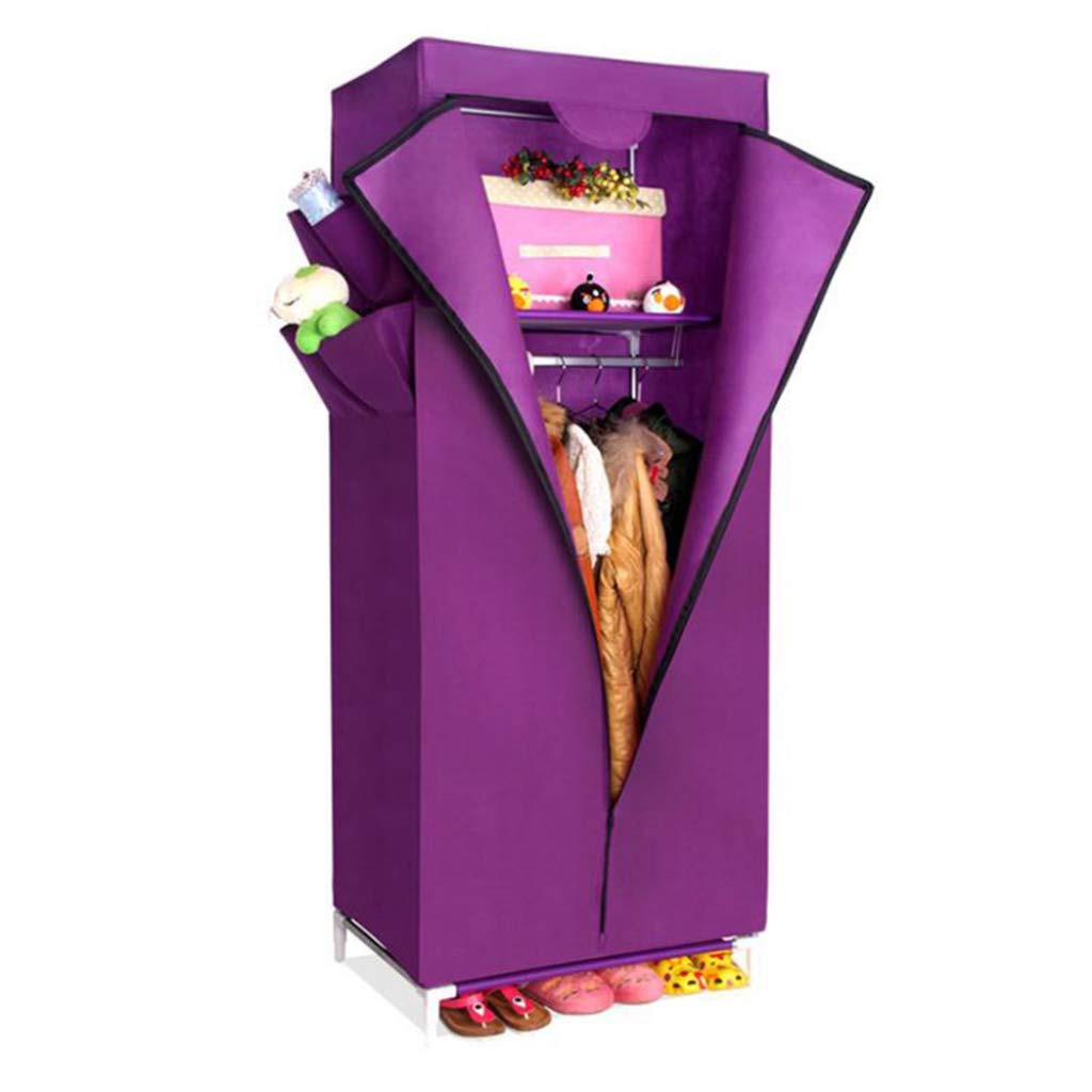 Armoire simple en tissu oxford violet idéale pour chambre d'étudiant ou studio