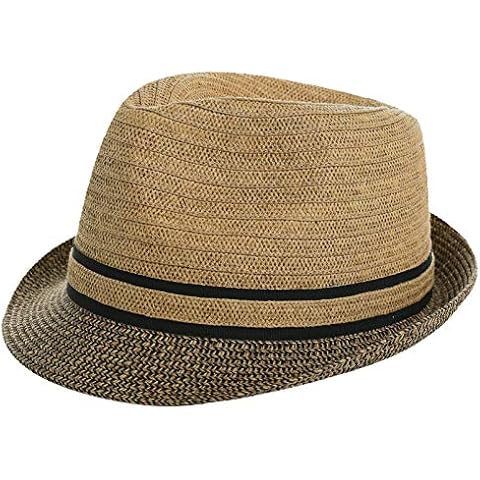 Jeff & Aimy Staw Hat,Men's Fedora Hats,Trilby Hats for Men and Women,Summer Panama Hat Sun Beach Packable Cover